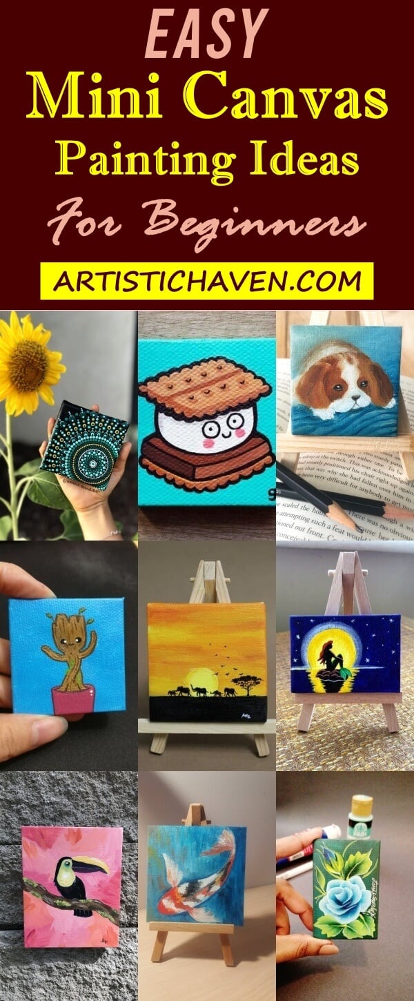 12 Easy Mini Canvas Painting Ideas For Beginners – Artistic Haven