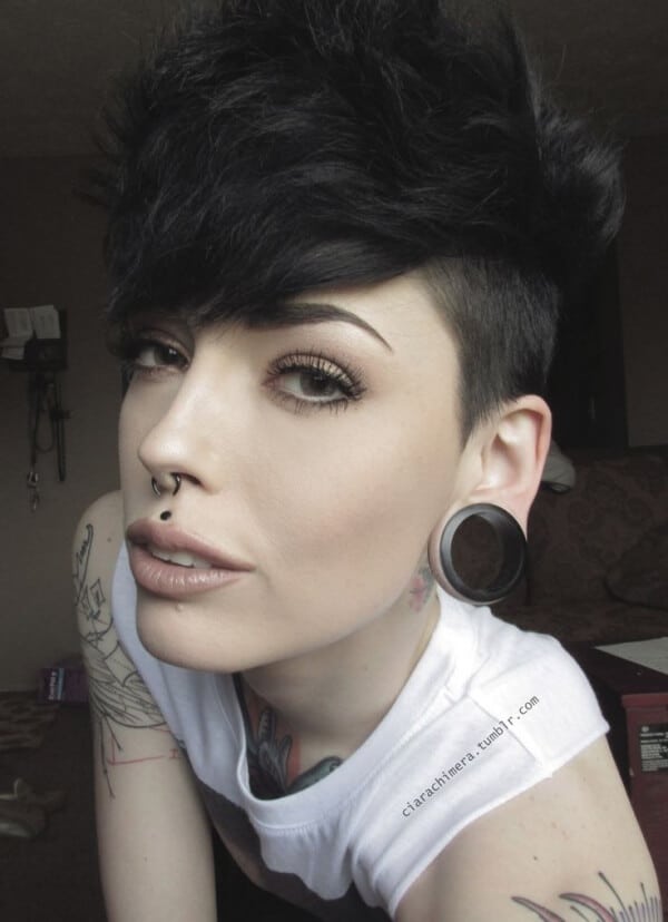 Philtrum Piercing with makeup