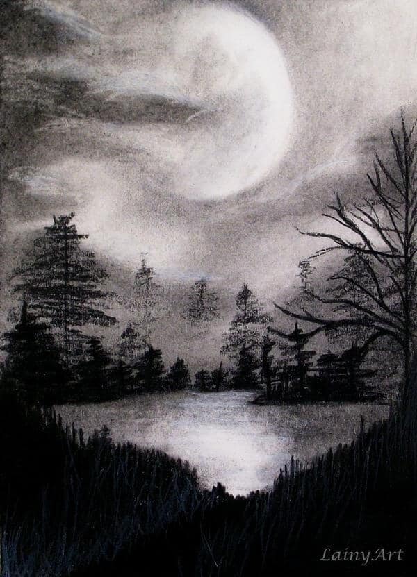 42 Easy Landscape Drawing Ideas For, How To Draw Landscapes With Charcoal