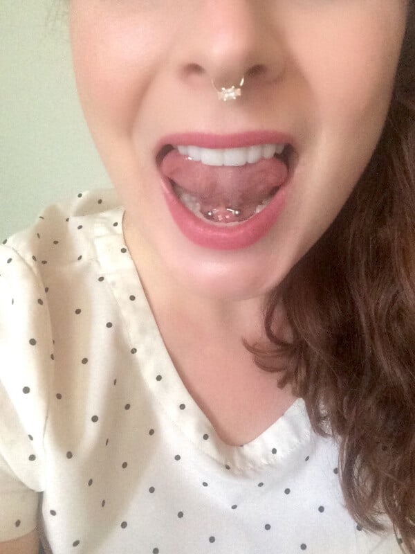 Tongue webbing frenulum piercing