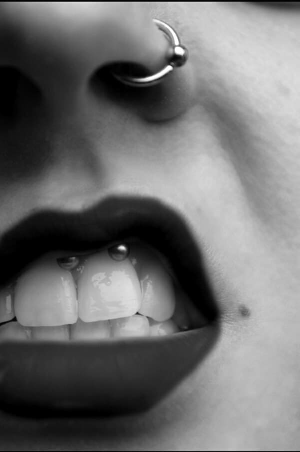 Edgy examples of facial piercings