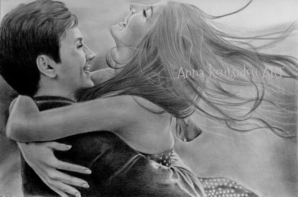 Simple Pencil Sketches Of Couples In Love