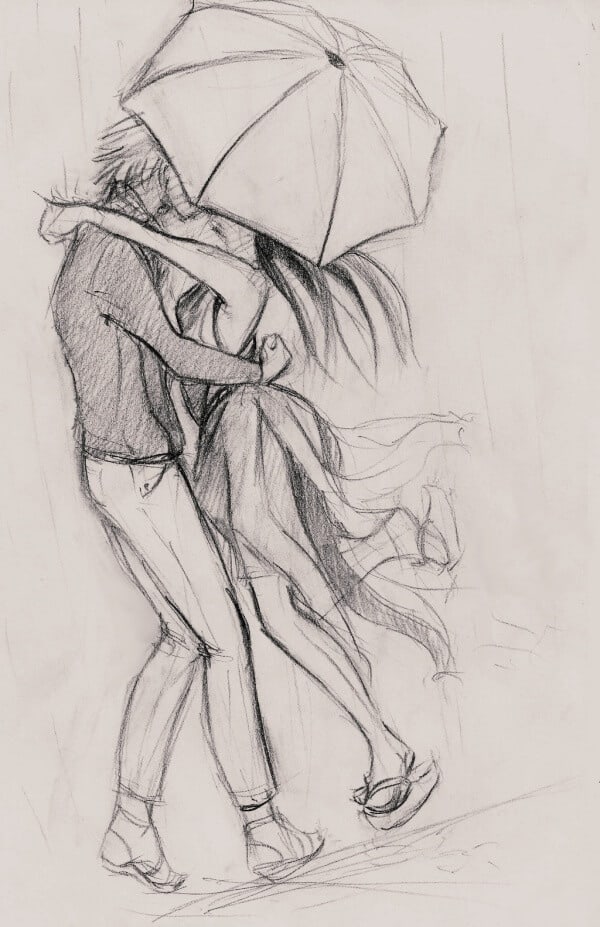 Learn How to Draw Couple in Love Valentines Day Step by Step  Drawing  Tutorials