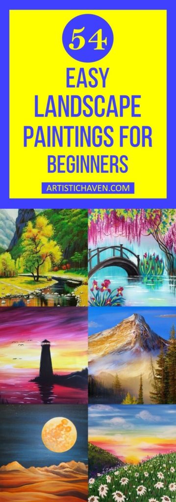 54 Easy Landscape Paintings For Beginners