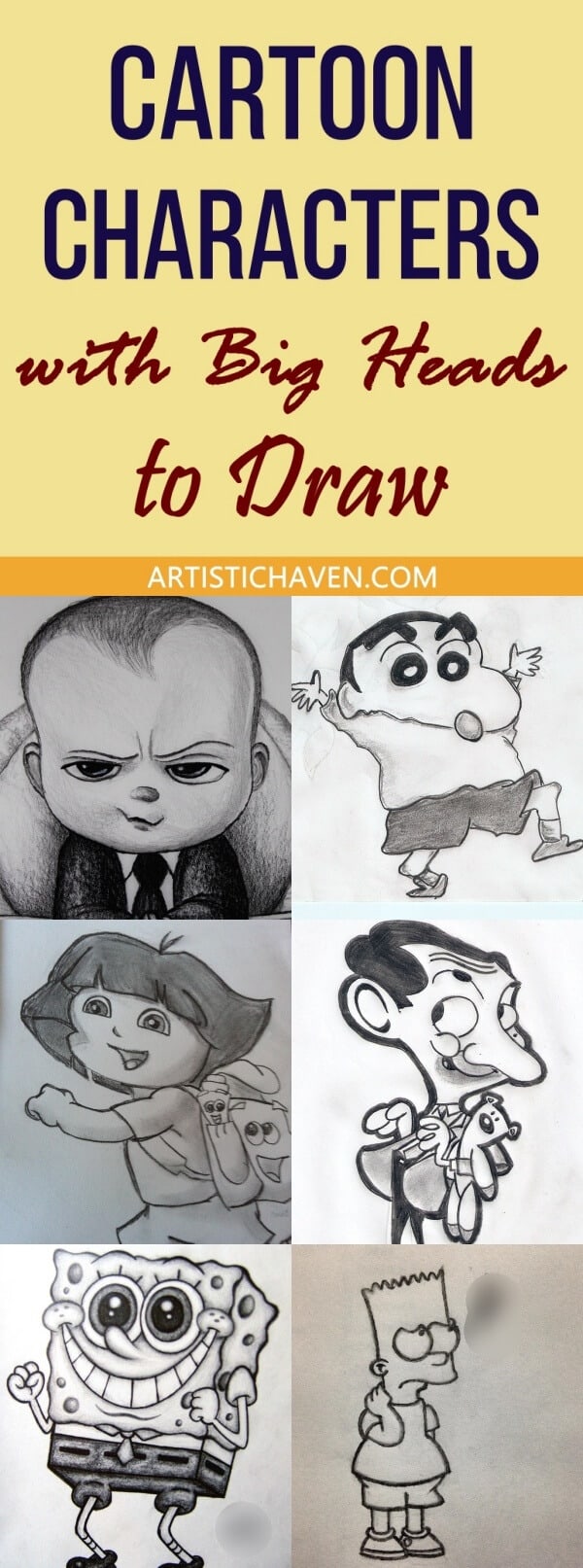 36 Cartoon Characters with Big Heads To Draw – Artistic Haven