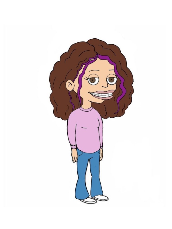 cartoon characters with curly hair.