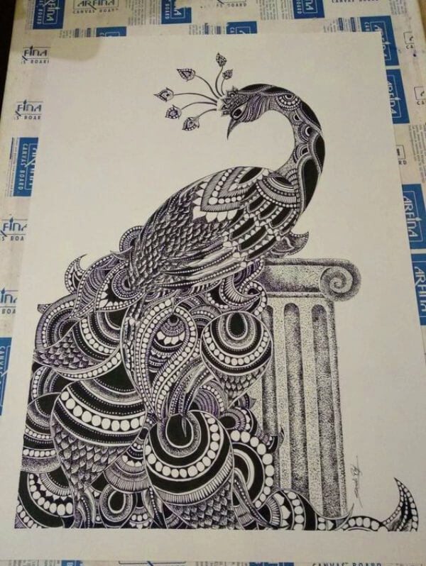 Peacock Mandala Drawing ideas