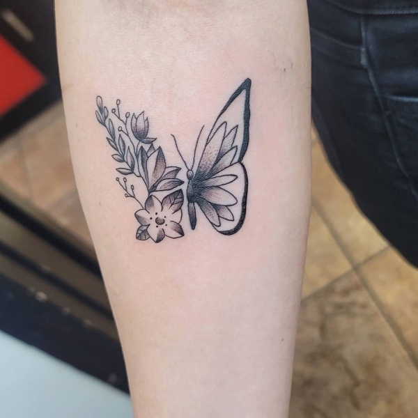 Half Butterfly Tattoo