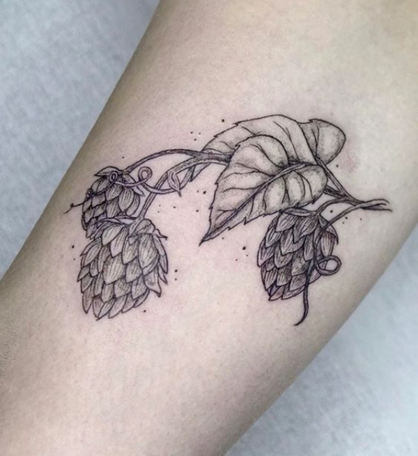 Minimalist Pine Cone Tattoo