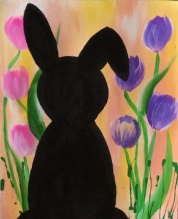 Bunny Silhouette Painting Ideas