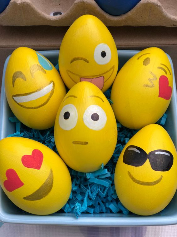 Emoji Painted Easter Eggs