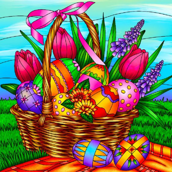 Easter Basket Full Of Eggs