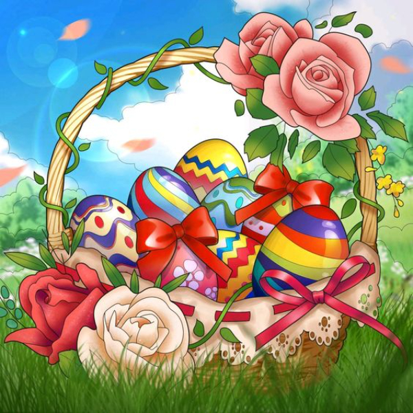Easter Basket Full Of Eggs