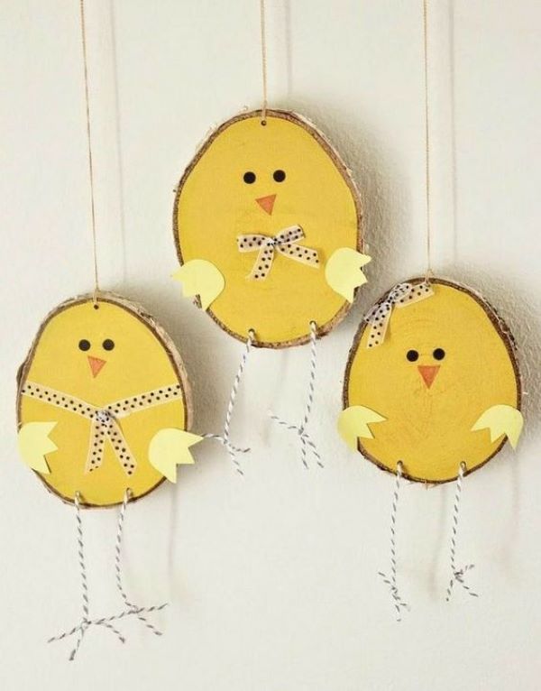 Easter Wood Slice Painting