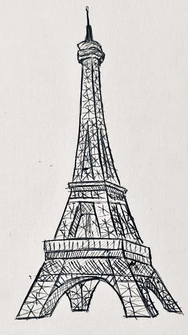 Easy Eiffel Tower Drawing 14