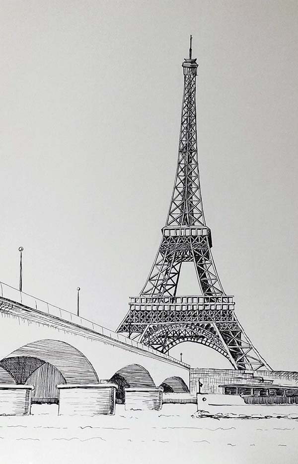 Easy Eiffel Tower Drawing 17