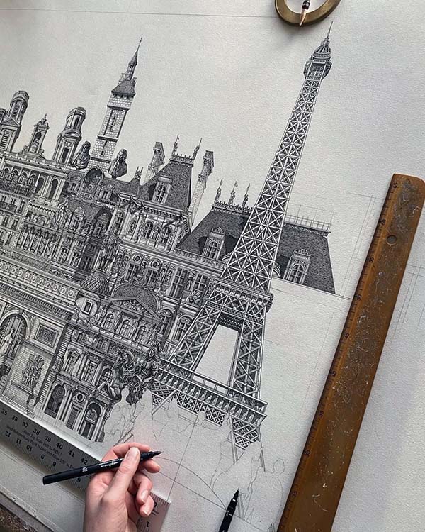 Easy Eiffel Tower Drawing 22