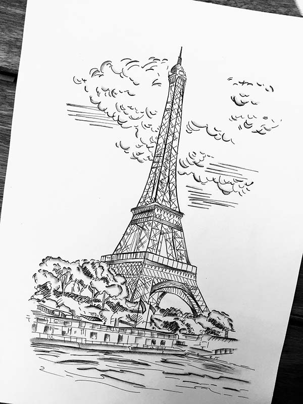Easy Eiffel Tower Drawing 25