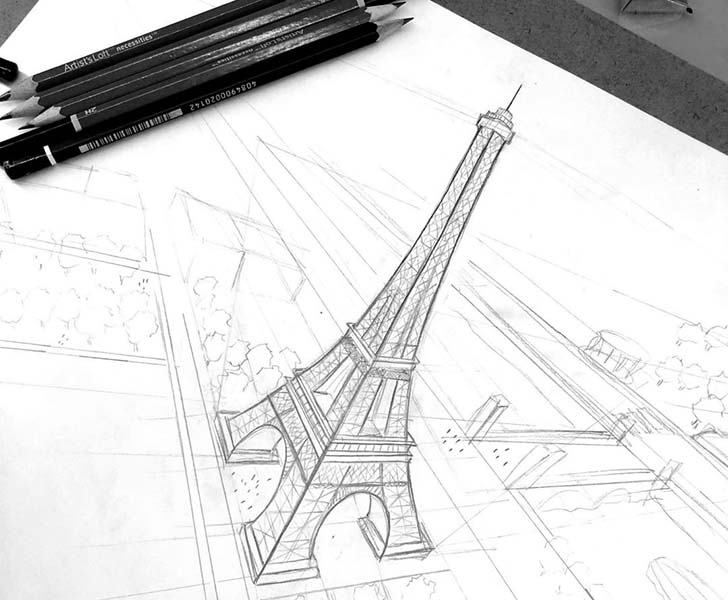 Easy Eiffel Tower Drawing 26