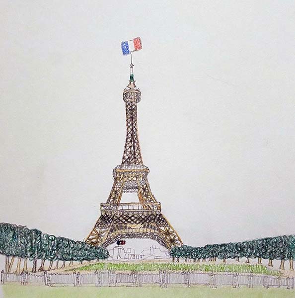 Easy Eiffel Tower Drawing 27