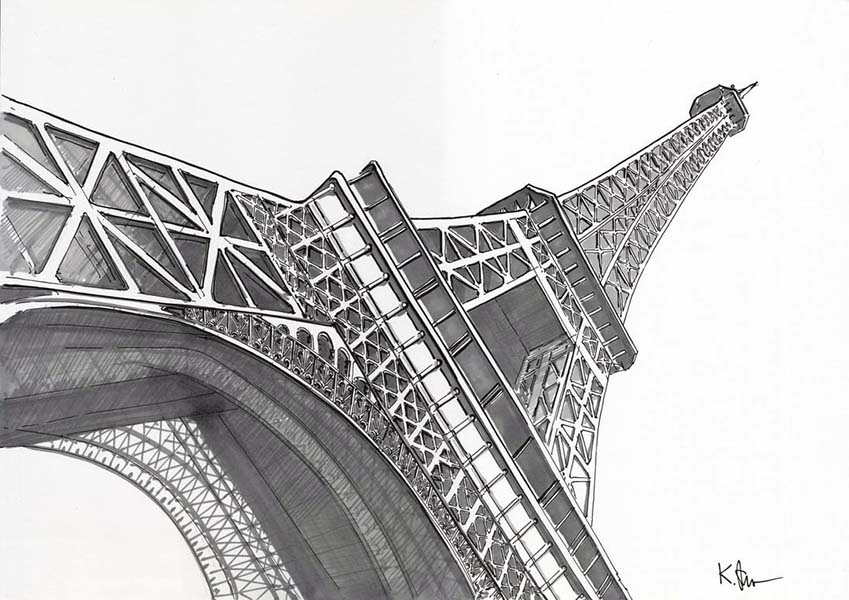 Easy Eiffel Tower Drawing 30