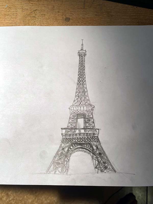 Easy Eiffel Tower Drawing 34