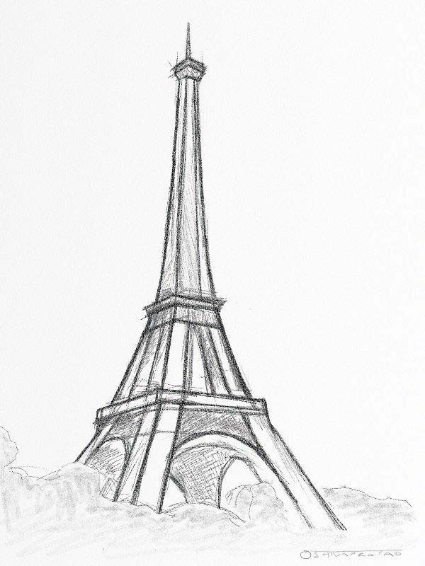 Easy Eiffel Tower Drawing 36