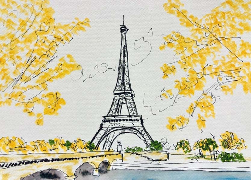 Easy Eiffel Tower Drawing 37