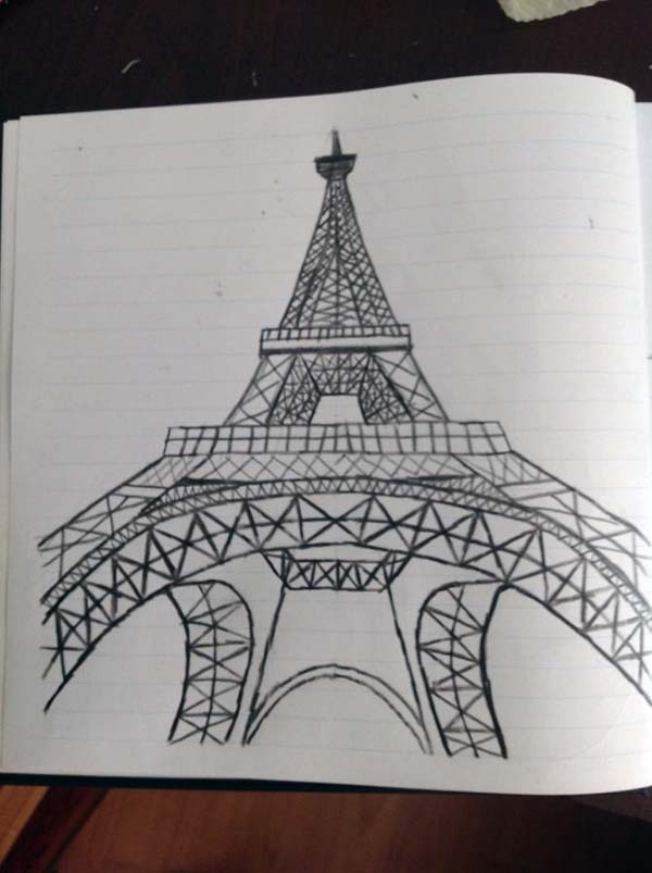 Easy Eiffel Tower Drawing 38