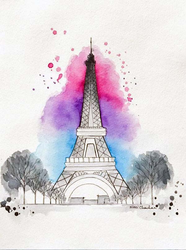 Easy Eiffel Tower Drawing 43