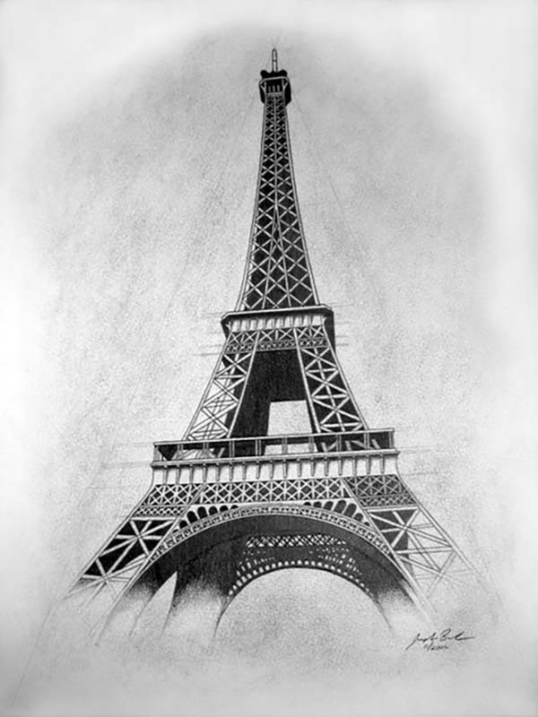 Easy Eiffel Tower Drawing 44