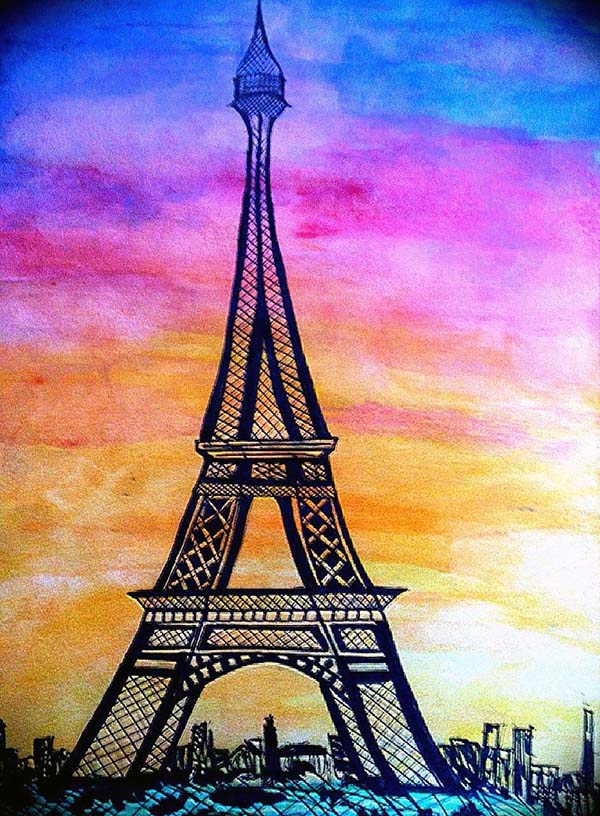 Easy Eiffel Tower Drawing 46
