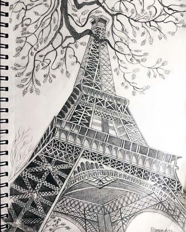 Easy Eiffel Tower Drawing 50