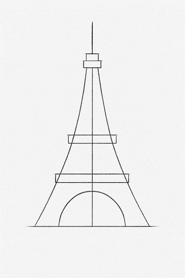 Easy Eiffel Tower Drawing 6
