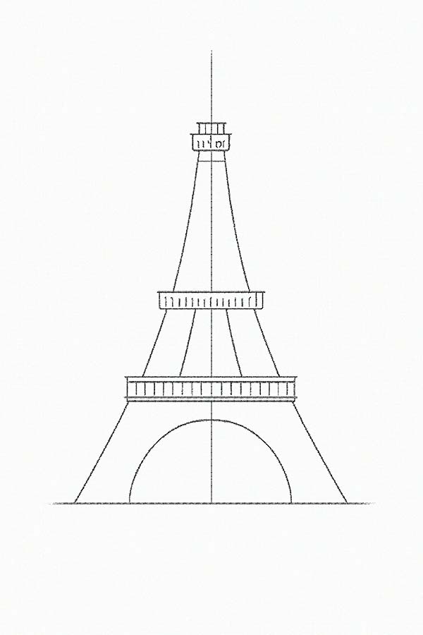 Easy Eiffel Tower Drawing 7