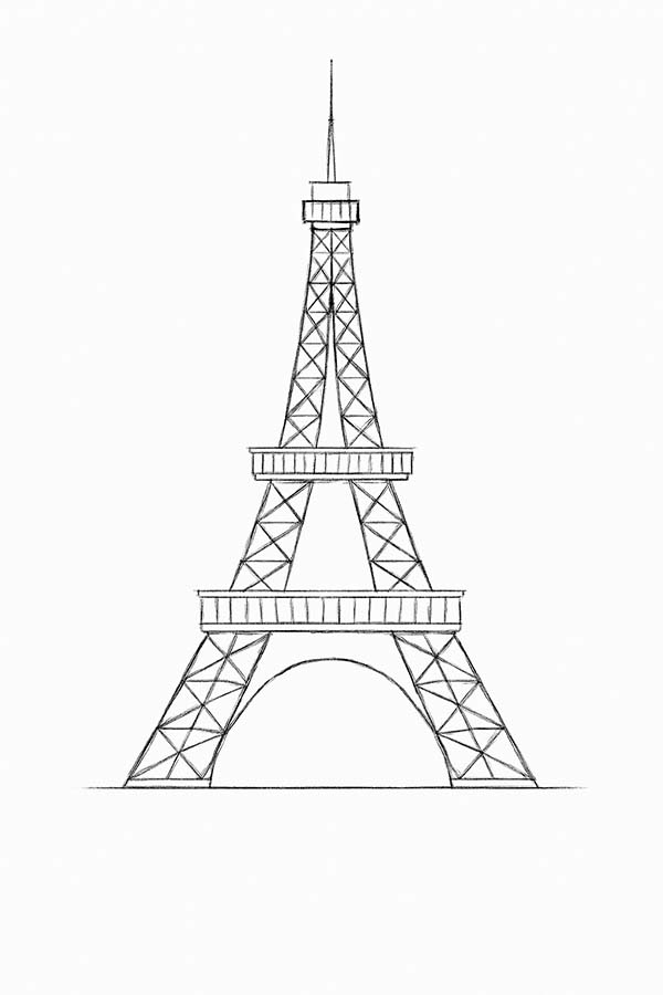 Easy Eiffel Tower Drawing 8