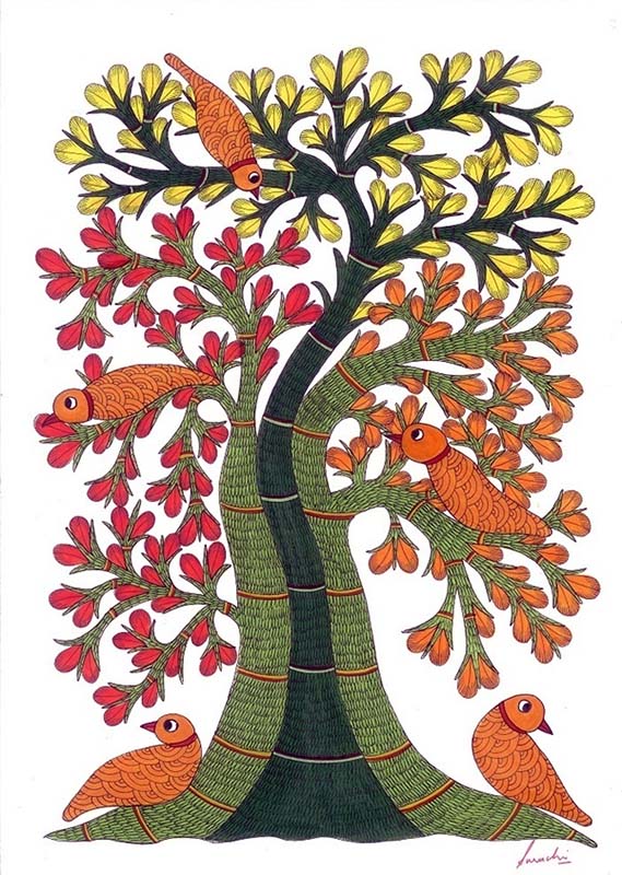 Easy Gond Painting Ideas for Beginners 10