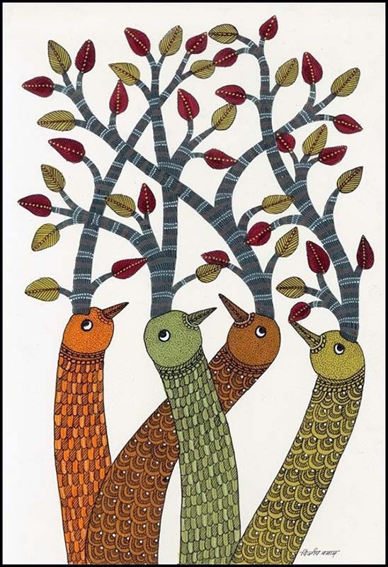 Easy Gond Painting Ideas for Beginners 22