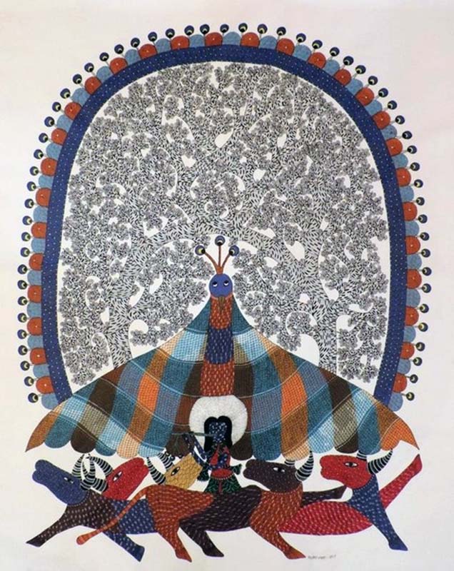 Easy Gond Painting Ideas for Beginners 25