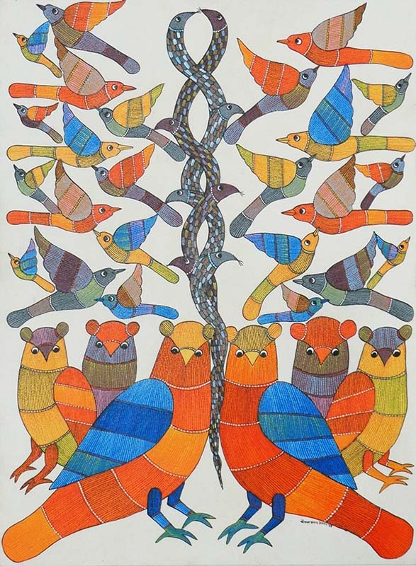 Easy Gond Painting Ideas for Beginners 28
