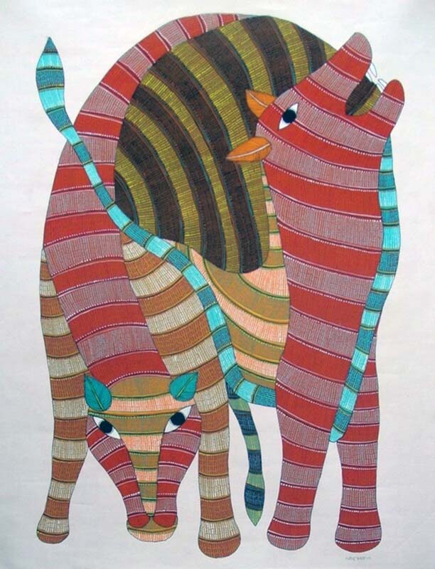 Easy Gond Painting Ideas for Beginners 39