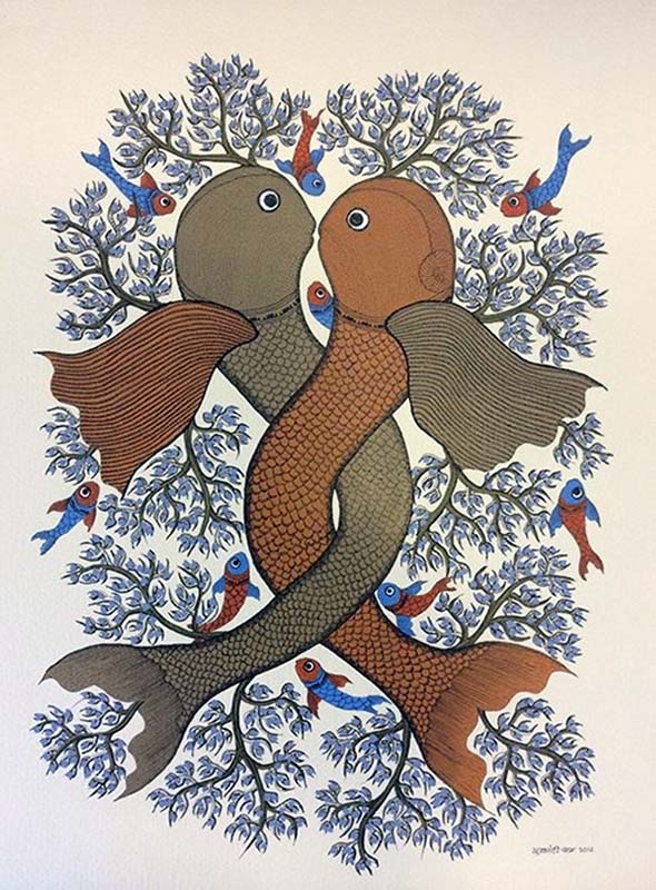 Easy Gond Painting Ideas for Beginners 44