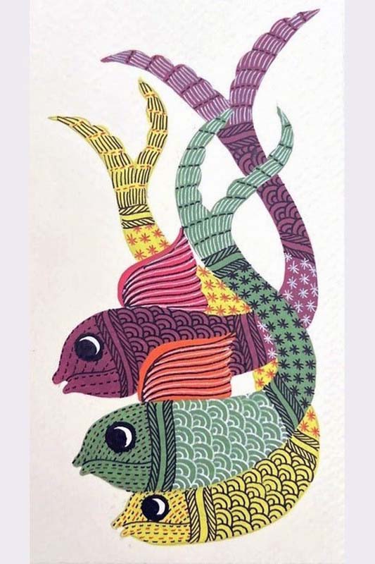 Easy Gond Painting Ideas for Beginners 48
