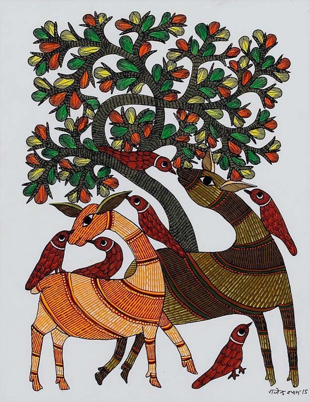 Easy Gond Painting Ideas for Beginners 52