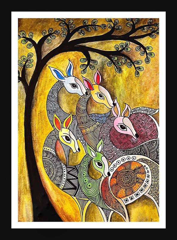 Easy Gond Painting Ideas for Beginners 53