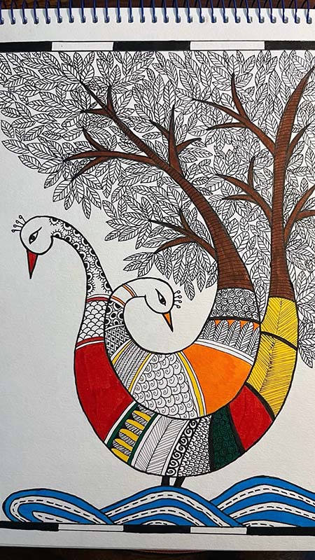 Easy Gond Painting Ideas for Beginners 66
