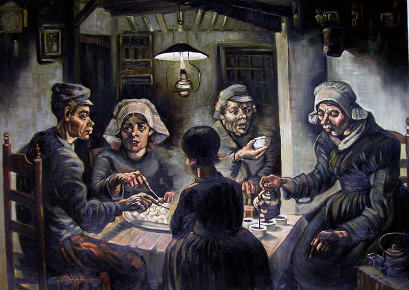 Detail of The Potato Eaters painting