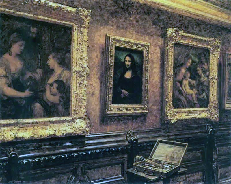 Empty space on the wall where Mona Lisa hung