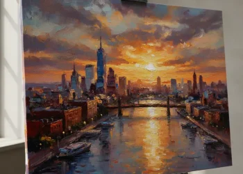 Cityscape Painting On Canvas