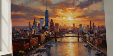 Cityscape Painting On Canvas